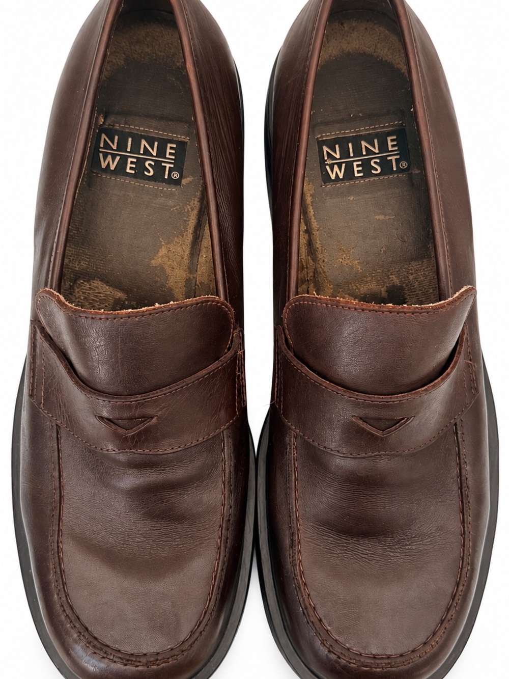 Nine West Brown Leather Penny Loafers - Picture 2 of 3